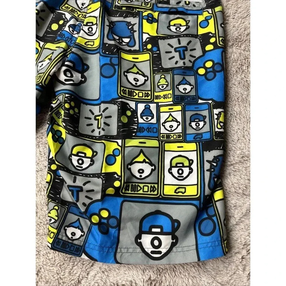 Trukfit Men’s  36 Swim Board Shorts Blue Green Gray Pockets Lil Wayne Pool Party - Picture 13 of 16